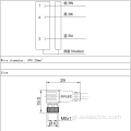 M8 θηλυκή γωνία Shieled Connector 4 Pin